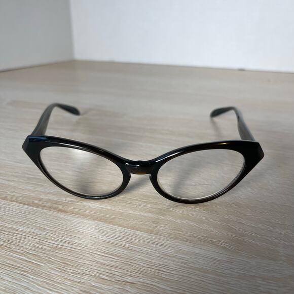 Bausch & Lomb 5 1/2 Eyeglasses Frame Women's Black Full Rim Cat Eye B&L 46-18 - Picture 2 of 11